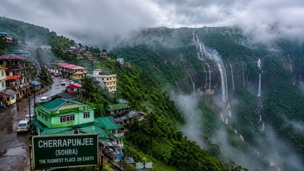 Monsoon in Meghalaya 2026,
Cherrapunji (Sohra) – The Monsoon Capital of Meghalaya, Cherrapunji (Sohra) during the monsoon with lush green hills and majestic waterfalls,