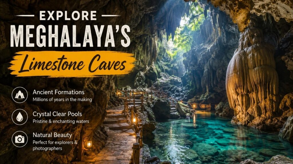 Monsoon in Meghalaya 2026,
Explore Meghalaya's Limestone Caves,
Mawsmai Cave in Meghalaya showcasing spectacular limestone formations and narrow passages,