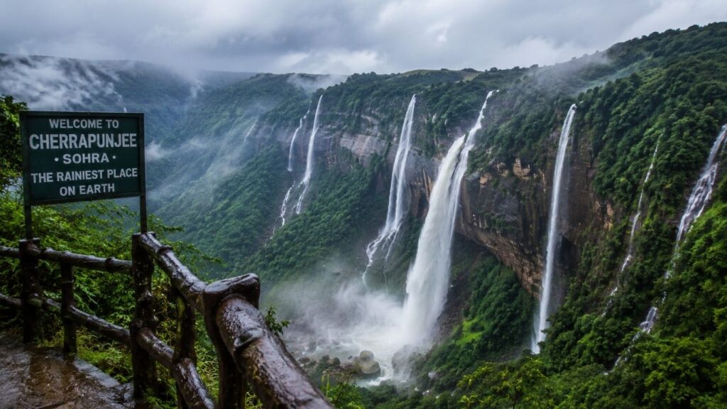 15 Best Places to Visit in India During Monsoon (2026),
Cherrapunji & Shillong, Meghalaya – The Land of Clouds,