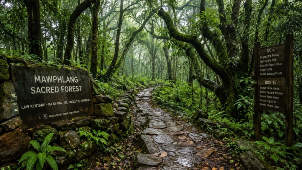 Monsoon in Meghalaya 2026,
Mawphlang Sacred Forest – A Living Heritage of Nature, Mawphlang Sacred Forest covered in lush greenery during the monsoon in Meghalaya,
