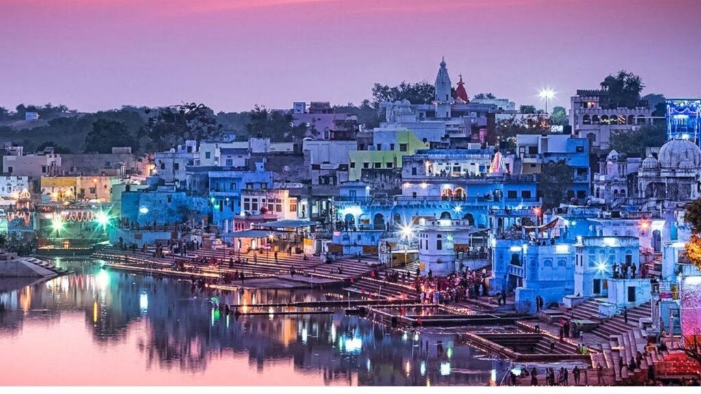 Best Places to Visit in Pushkar,
pushkar ghats lake rajasthan,
Pilgrims and visitors at the ghats of Pushkar Lake,